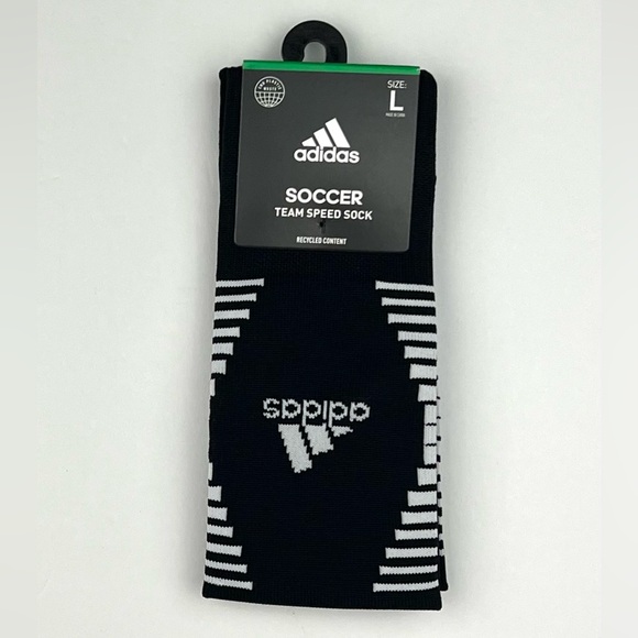 adidas Other - Adidas Soccer Team Speed Sock L Black White Aeroready Mens L 9-13 Women L 10-12